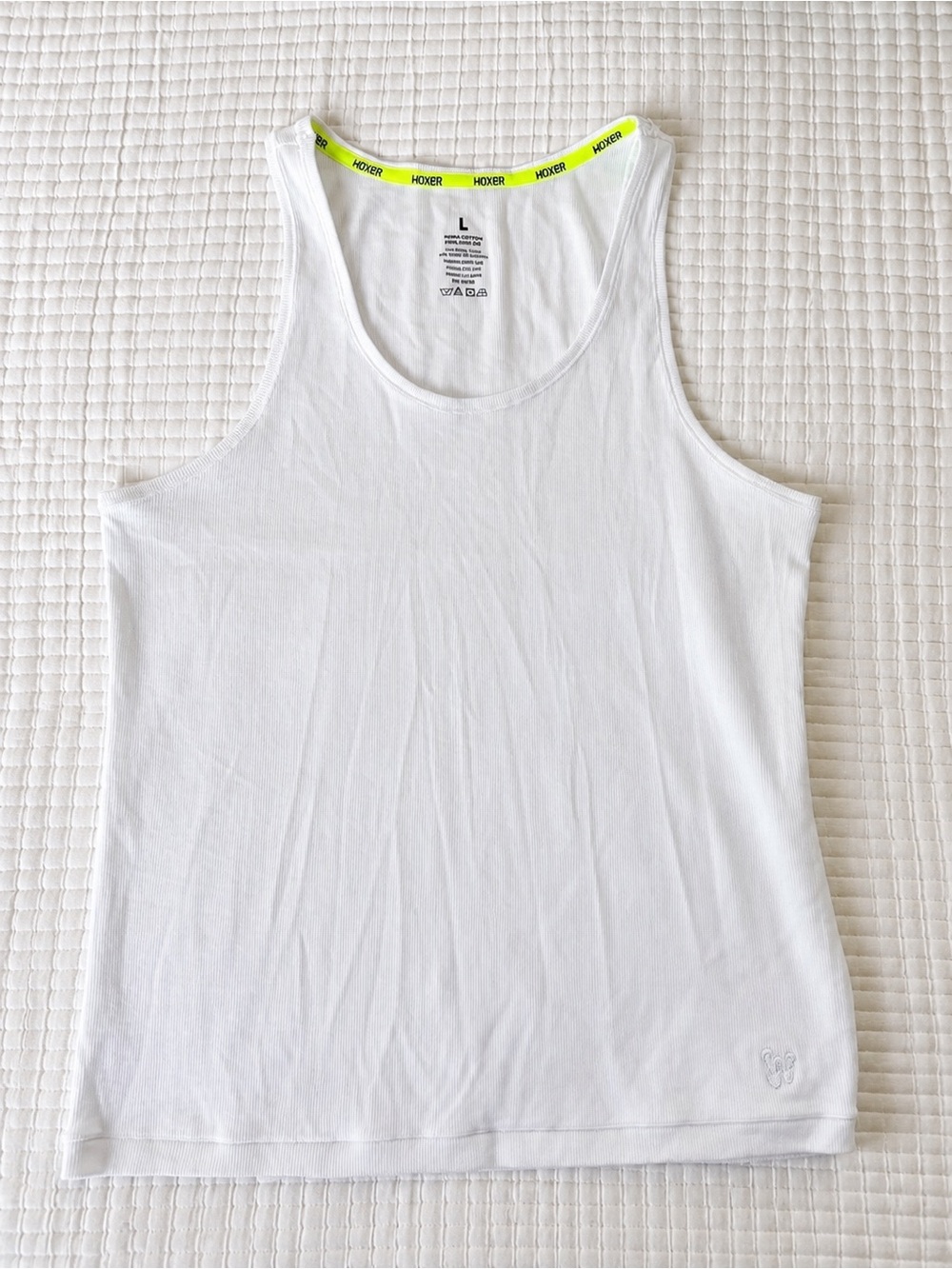 Woxer White Pima Cotton Rib Tank 2.0 – Size Large